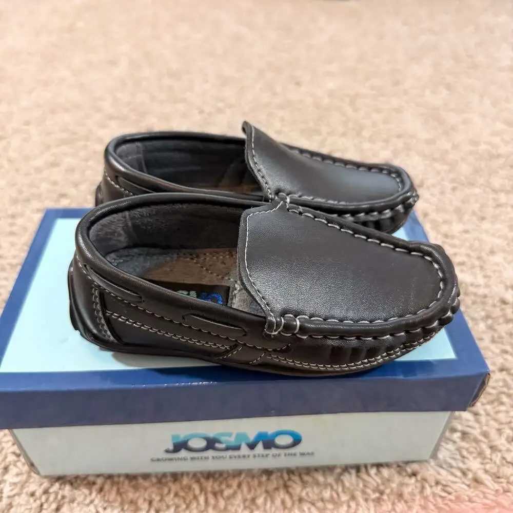Josmo Boys Black Slip‎ On Dress Shoes Loafers Toddler Size 6 Formal EUC